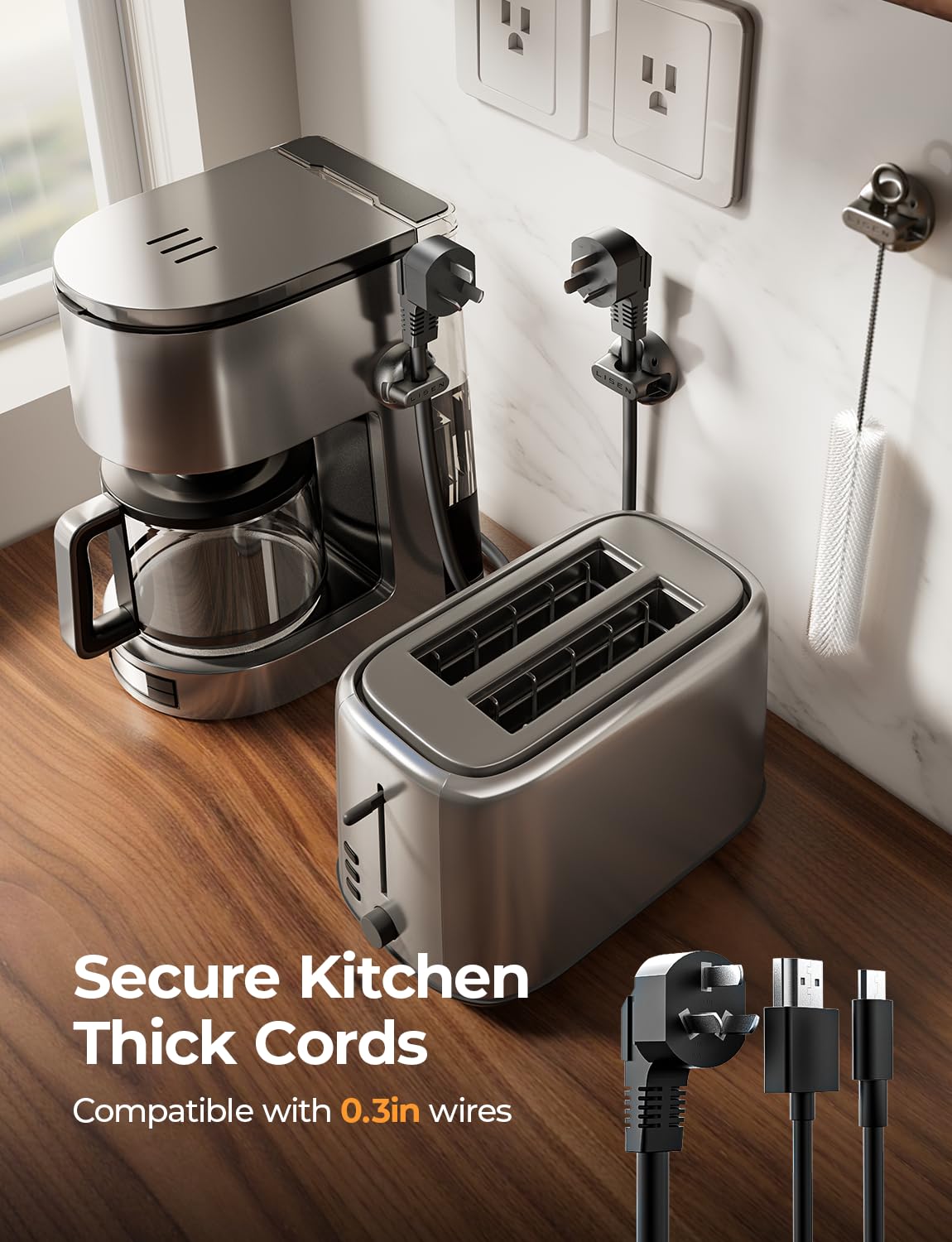 10 Pack Magnetic Cable Clips [2025 Minimum Size] LISEN Halloween Decor Christmas Decorations Indoor, Magnetic Cord Holder for Nightstand Desk, Cable Management for Home Office Organizer Dorm Wall Car - Image 6