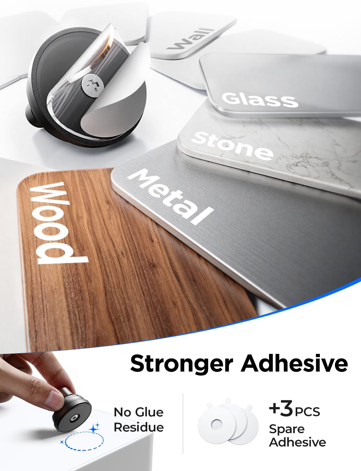 6-Pack Rotatable Cord Holder for Nightstand, LISEN 360°Rotating Magnetic Clips, No-Residue Strong Adhesive Cord Organizer for Desk, Phone Cord Holder for Home, Car, Office Desk Accessories - Image 7