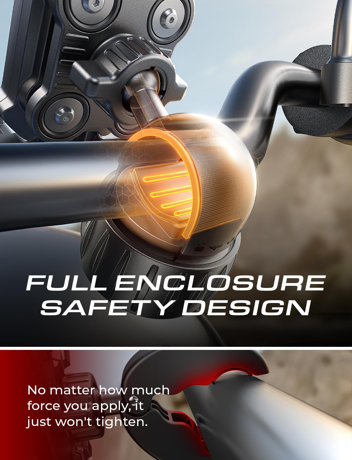 LISEN 2026 Bike Phone Holder, [Anti-Vibration] Motorcycle Phone Mount, Bicycle Phone Holder, Handlebar Phone Mount Scooter Ebike Accessories Bicycle Accessories for iPhone Samsung Google Pixel, Black - Image 4