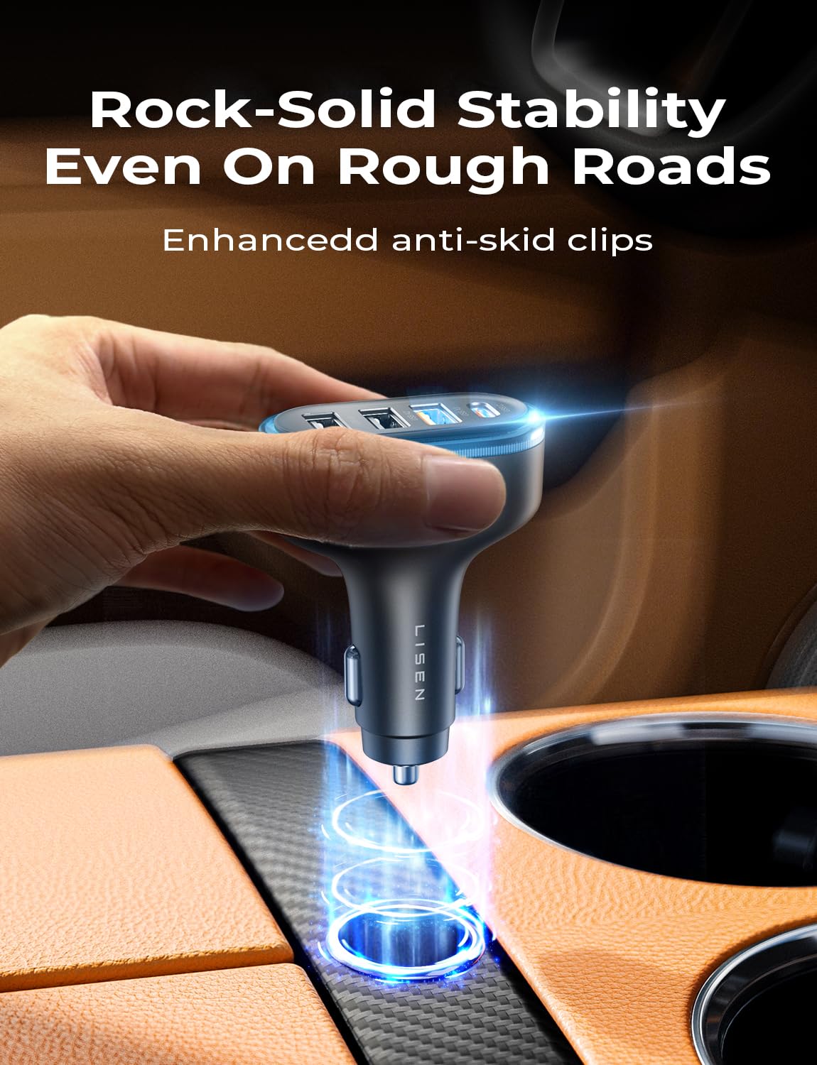 LISEN for iPhone 17 60W Cigarette Lighter Charger, Travel Car Accessories 4-Port Super Fast Car Charger with Multiple Ports, Car Phone Charger for iPhone 17/16/16e/15 Pro Max, Samsung, Piexl Kits - Image 8