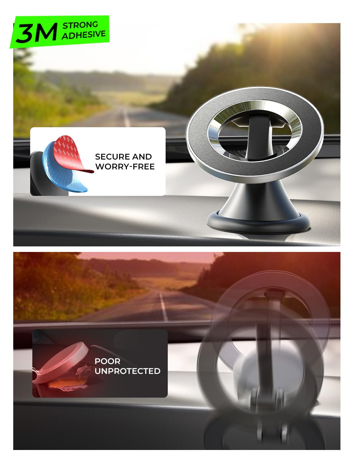 LISEN for Magsafe Car Mount, Mini 360° Rotating Magnetic Phone Holder for Car Dash, Magnetic Phone Mount, Car Accessories for Women Men, Rotatable Holder for iPhone 17 Pro Max Air 16 15 14 13 Kits - Image 4