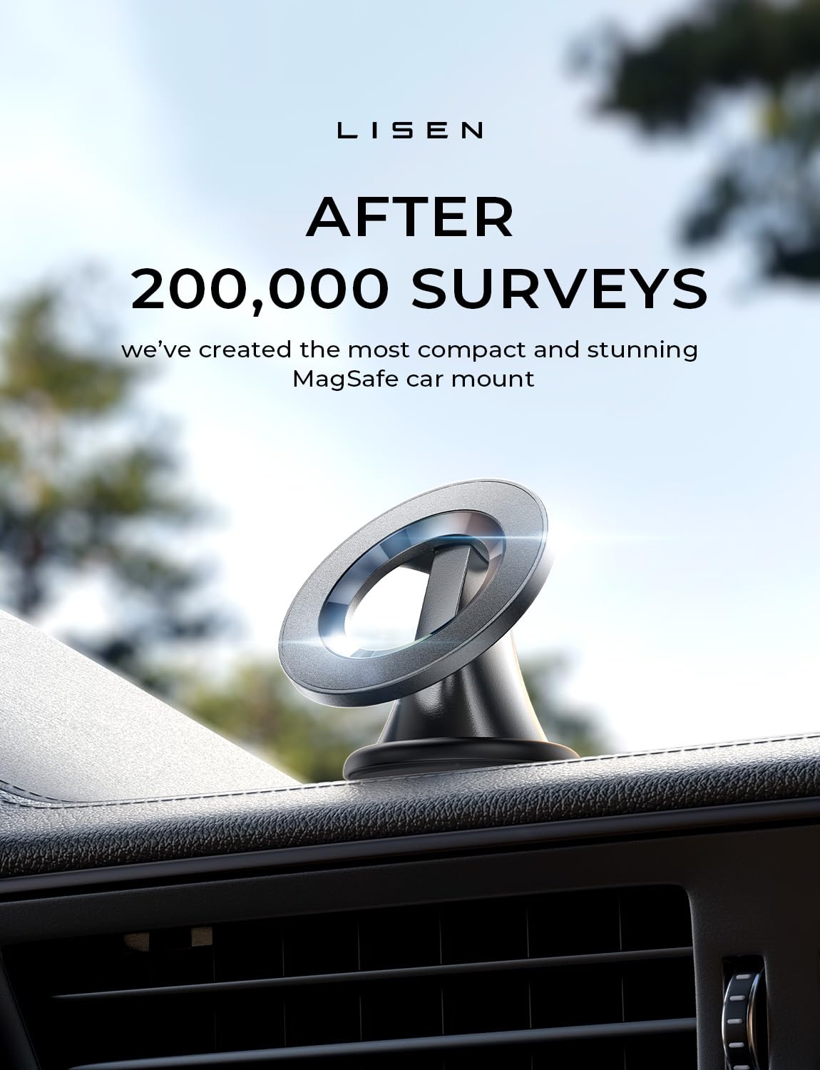 LISEN for Magsafe Car Mount, Mini 360° Rotating Magnetic Phone Holder for Car Dash, Magnetic Phone Mount, Car Accessories for Women Men, Rotatable Holder for iPhone 17 Pro Max Air 16 15 14 13 Kits - Image 5