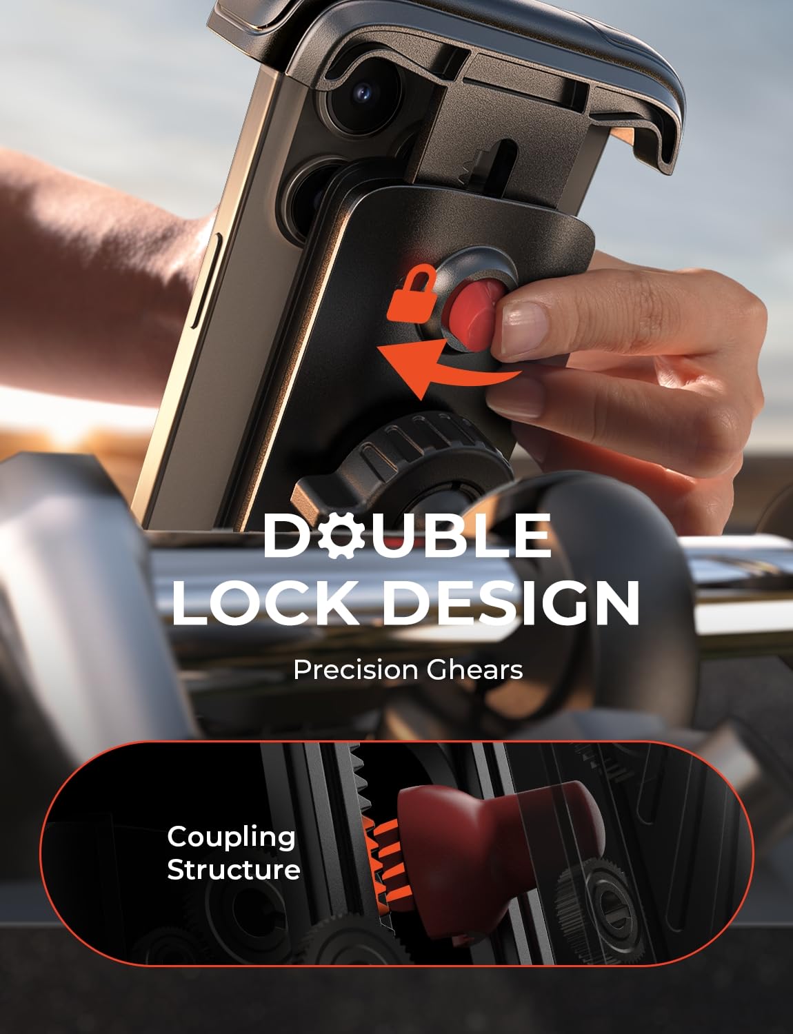 LISEN Motorcycle Phone Mount [2025 Upgrade] Bike Phone Mount- Motorcycle Handlebar Cell Phone Clamp, Scooter Phone Clip for iPhone 16 Pro Max/Plus, 15 Pro Max, S9 S10 and 4.7" to 6.8" Smartphones - Image 4