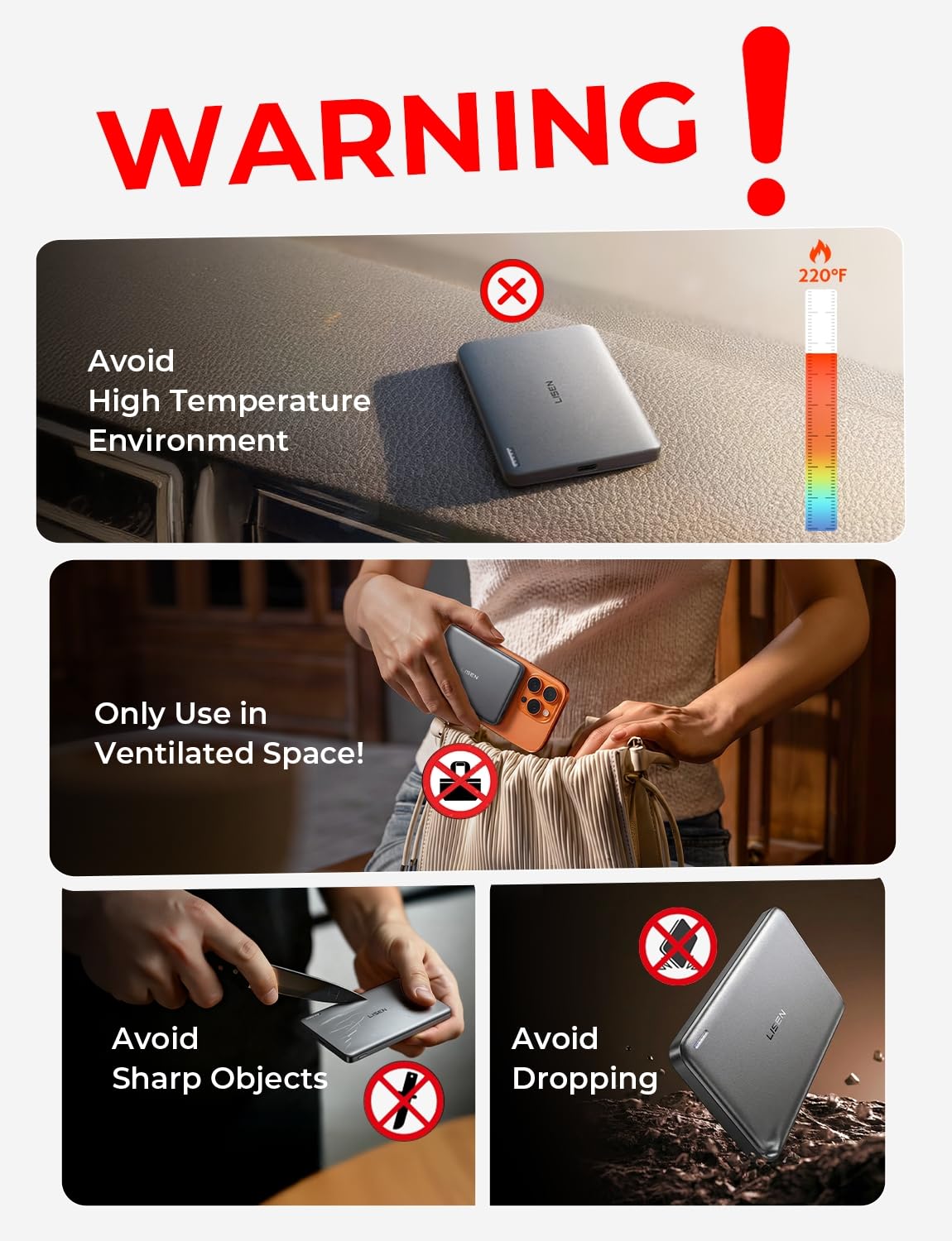 LISEN Ultra Slim MagSafe Power Bank,5000mAh Wireless Slim MagSafe Battery Pack,Magnetic Portable Charger,Magnetic Power Bank for iPhone 17 Pro Max Plus Air/16-12 Series,Gifts for Men Women - Image 8